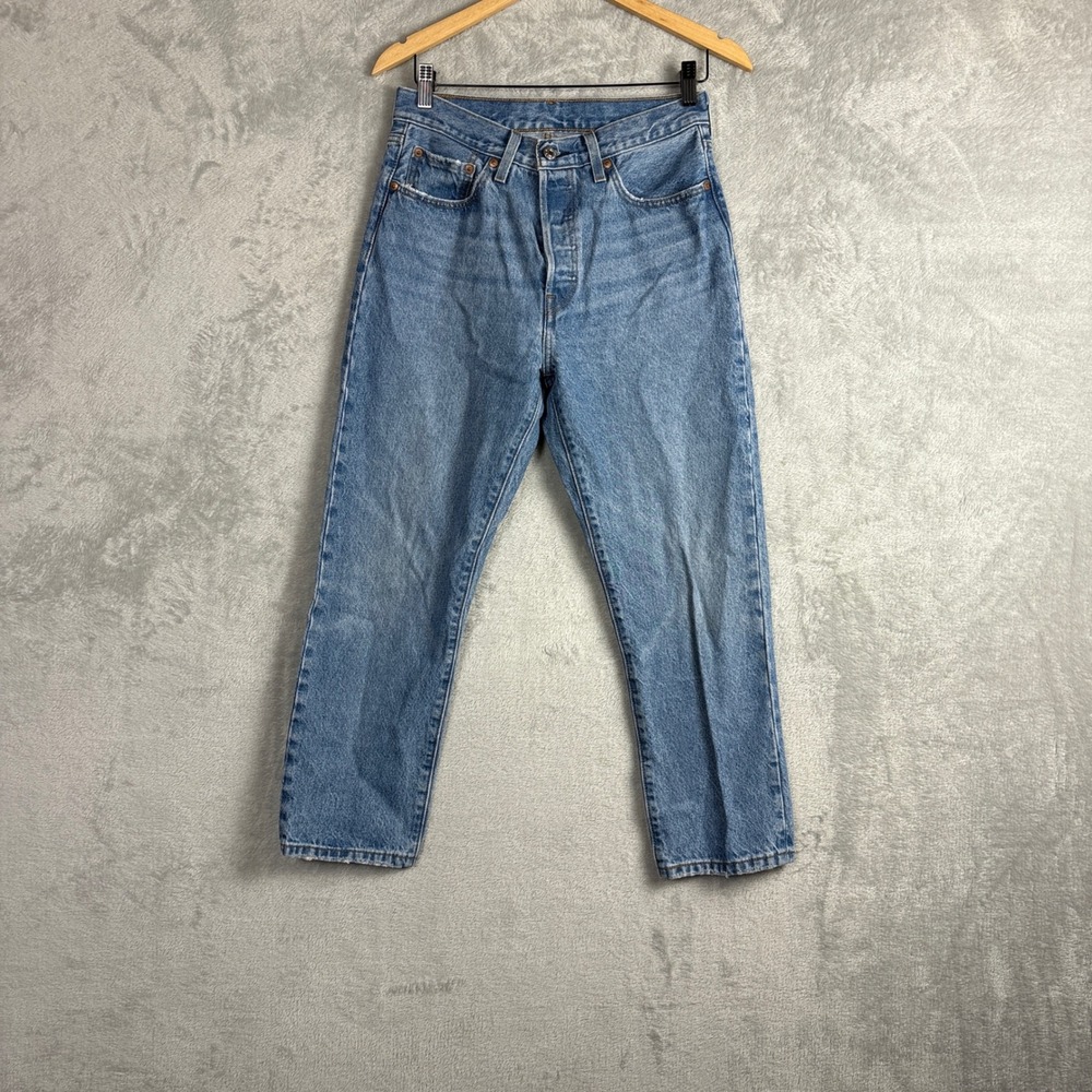 Levi's Jeans 501 Original Fit 28x26 Medium Wash Blue Straight Leg Western